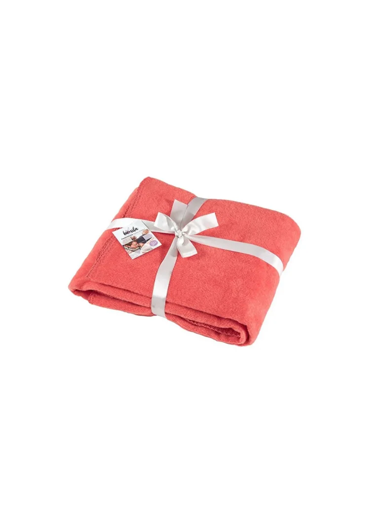 Dolce Bonita Home Pamuklu TV Battaniyesi – 127×155 cm Basic Nar Çiçeği, Canlı Renkli Yumuşak TV Battaniyesi