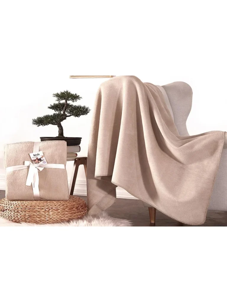 Dolce Bonita Home Pamuklu TV Battaniyesi – 127×155 cm Basic Bej, Yumuşak ve Şık TV Battaniyesi